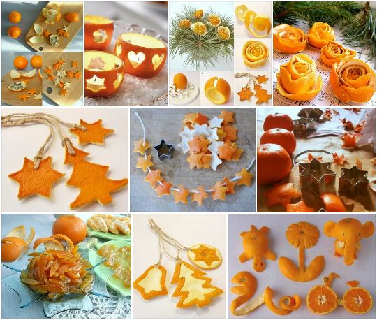 Декоративные изделия из мандариновых корок