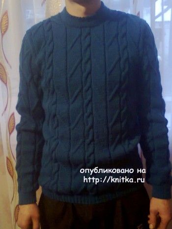 Мужской свитер спицами от Ирины Стильник
