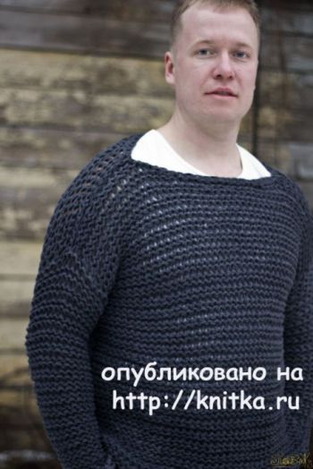 Свитер - кольчуга спицами. Работа Елены Петровой - ПоВяЖу